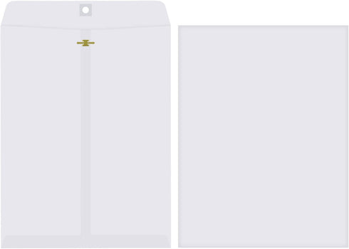 Kraft Paper Clasp Envelopes - 4 Sizes for Filing, Storing, Mailing Documents, 50 Pieces (White, 5x7 In, 6x9 In)