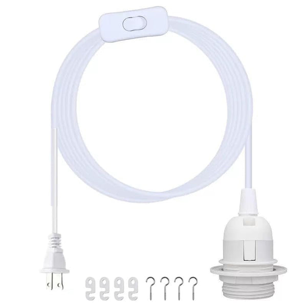 DXMKOP 16FT Plug in Pendant Light Cord, Lamp Kit with E26/E27 Light Socket,