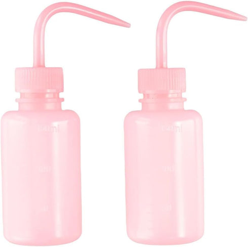 2Pcs 150ml Tattoo Bottle, 5oz Plastic Wash Bottles, Lab Squeeze Bottle for Watering Irrigation (Pink)