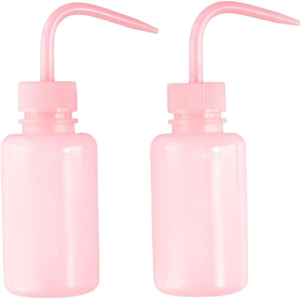 2Pcs 150ml Tattoo Bottle, 5oz Plastic Wash Bottles, Lab Squeeze Bottle for Watering Irrigation (Pink)