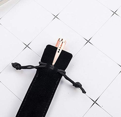 WAFJAMF 20pcs Velvet Drawstring Pen Pouch, Black Color Pencil Bag/Holder