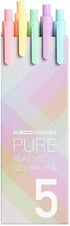 Kaco Pure Retractable Gel Ink Pens, Macarons Colored Ink, 0.5mm Extra Fine Point, 5-Pack