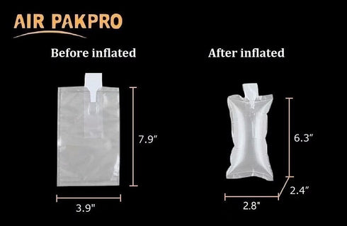 AIR PAKPRO 100 Pack Clear Plastic Inflatable Air Packaging Bags, 3.9×7.9 Air Pillows for Shipping and Packaging