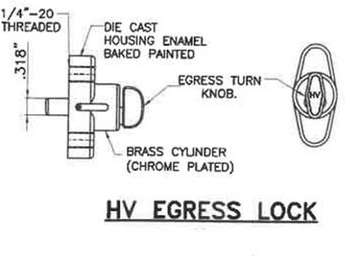 White HV Thumb Turn Lock Kit for Hurricane Shutters