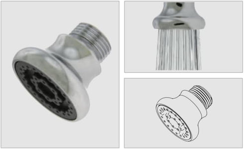 Neoperl Nozzle 3/8" 1.5 Rose Spray for use with bed pan cleaner Male End Attachment For Hospital Scrub Sink Spouts