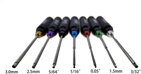 Generic 7 Car/airplane,0.05IN-1/16IN-3/32IN-5/64IN-1.5MM-2.5MM-3.0MM VENOMRC Color Caps Hex Wrencher Hex screwdriver
