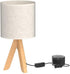13.4 Inches Bulb) HAITRAL Small Bedside Table Lamp - Wooden Tripod Nightstand Lamp for Bedroom, Living Room, Office