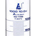 EISCO Graduated Cylinder, 1000ml - Class A Tolerance, Round Base, Blue Graduations, Borosilicate Glass