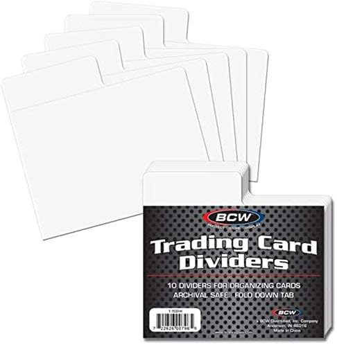 BCW 30 ct Horizontal Trading Card Dividers, Archival Quality, Write-On Index Tab, Fits Single Row Card Boxes