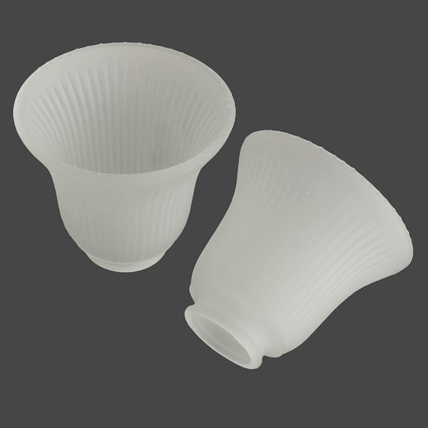 2 Pack Frosted Ribbed Glass Shade, Bell Shaped Light Fixture Replacement Globe