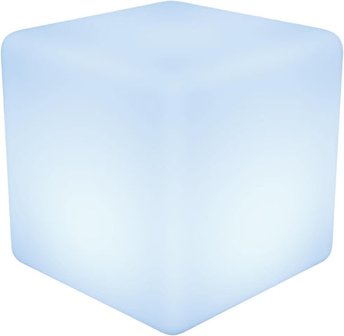 XEJMEOO 12-Inch LED Cube Light, Rechargeable Square Stool Light 16 RGB Colors Glow
