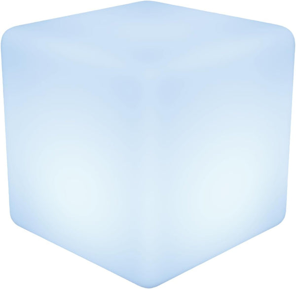 XEJMEOO 12-Inch LED Cube Light, Rechargeable Square Stool Light 16 RGB Colors Glow