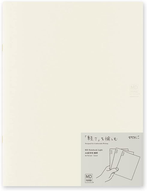 DESIGNPHIL Midori 15307006 Notebook, MD Notebook, Light, A4 Variable Size, Horizontal Ruled, Set of 3