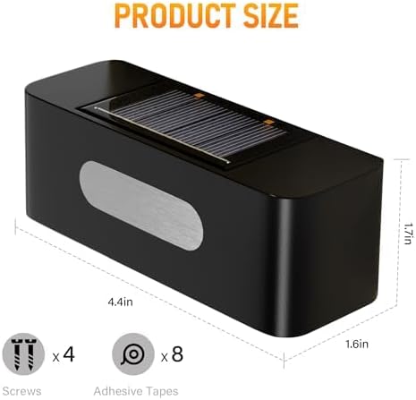 2 Pack, Solar Fence Lights Solar Wall Lights Waterproof Outdoor Up and Down Lighting for Outside, Garden, Walkway