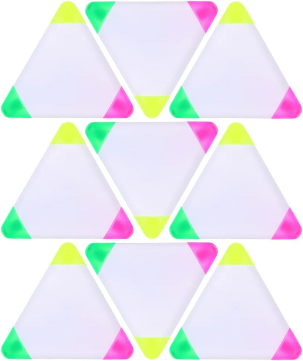 TOYANDONA 9pcs Petals Highlighters, Triangle Shape Watercolor Highlighter Pens, 3 in 1 Chisel Tip Marker Pen