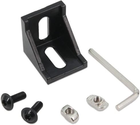 Zeberoxyz 10PCS 4040 Corner Bracket Black Right Angle with M6 Screws for Aluminum Extrusion