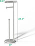 5 Freestanding Toilet Paper Holder with Shelf and Reserve for Small Bathroom Storage, Holds Mega Rolls/Phone/Wipes