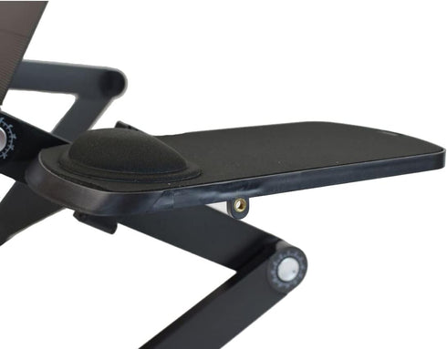 WorkEZ Mouse Pad: Adjustable, Removable Tilting, Ambidextrous Aluminum Platform for Ergonomic Laptop Stand