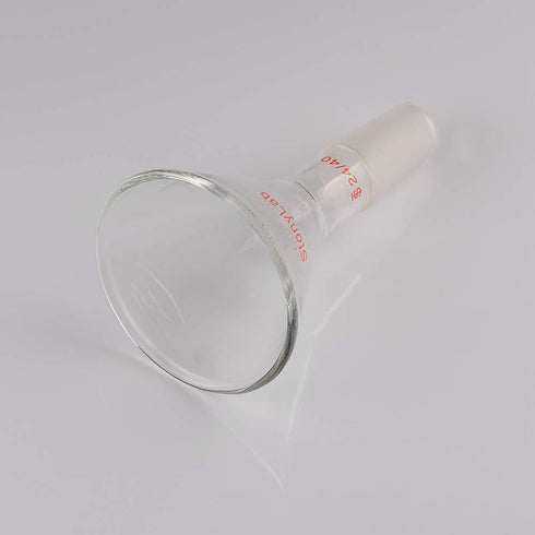 StonyLab Glass Short Stem Powder Funnel, 75 mm Top Outer Dimension and 24/40 Inner Joint Filter Funnel