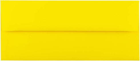 JAM PAPER #10 Business Colored Envelopes - Yellow Recycled - 4 1/8 x 9 1/2 - 50/Pack