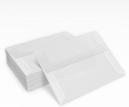 LUXPaper A7 Invitation Envelopes | 5 1/4" x 7 1/4" | 30lb. Text | Clear Translucent | Peel & Press | 50 Qty
