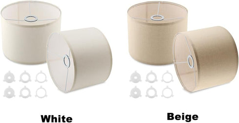Axrivonte Set 2,Linen Lampshades,10.24" 10.24" 7.48" Beige Lamp shades of Drum Top x Bottom x High Small Lamp Shade