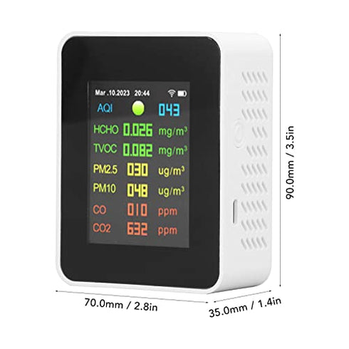 9 in 1 Air Quality Monitor, PM2.5, PM10, HCHO, CO, CO2, Temperature and Humidity Multifunctional Monitor