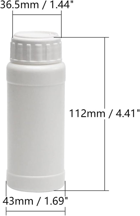 Bettomshin 10Pcs 100ml PE Plastic(Food Grade) Bottles, Wide Mouth Lab Reagent Bottle Liquid/Solid Sample Seal Sample Storage Container Chemical Bottle White by Bettomshin