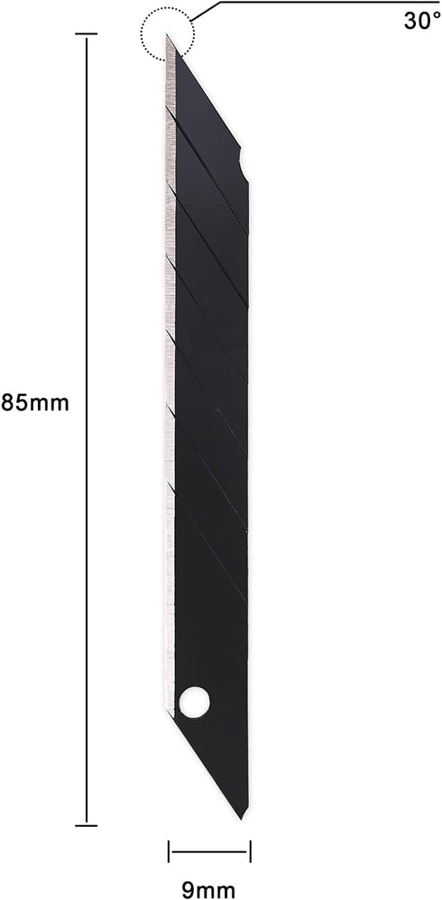 Gomake 9mm Utility Knife Replacement Blades, 30 Degree Snap Off Carbon Steel Blades for Hobby, Craft, Box Cutter, 100PCS