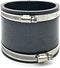 Flexible Rubber PVC Coupling with Stainless Steel Clamps, 4 inch, Black