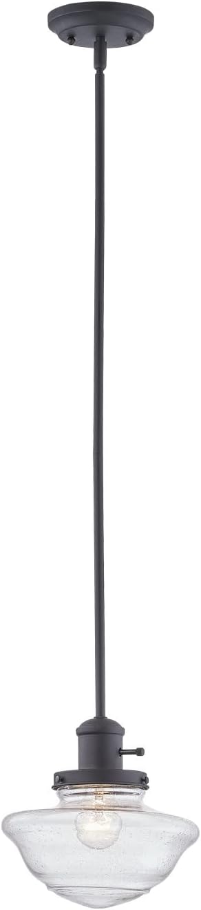 Design House Vintage-Inspired Schoolhouse Pendant Light, 9 in x 9 in x