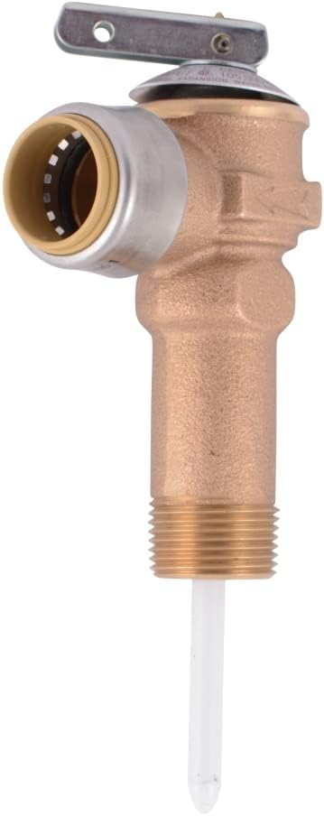 SharkBite NCLX-5LX Temperature and Pressure Relief Valve, Push to Connect Brass Plumbing Fittings