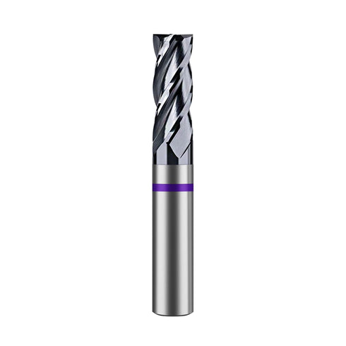 1/2" Carbide Square End Mill 4 Flute - CNC Router Bit for Aluminum, Steel, Brass - 1/2" Shank, 1-1/4" Cut, High