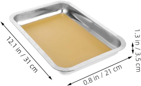 Set 2-Piece Stainless Steel Dissection Tray with Wax for Biology Lab Anatomy Study Specimen Dissecting Pan for Science