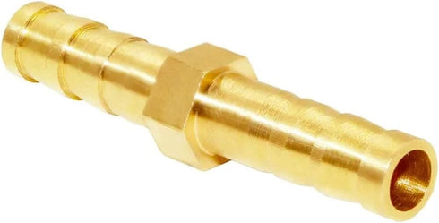 JoyTube Brass Hose Barb Fitting, 1/4" Barb Hose Union, Fuel Gas Water Air (Pack of 12)
