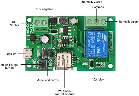 1 Channel WiFi Momentary Inching Relay Self-Lock Switch Module, DIY WiFi Garage Door Opener