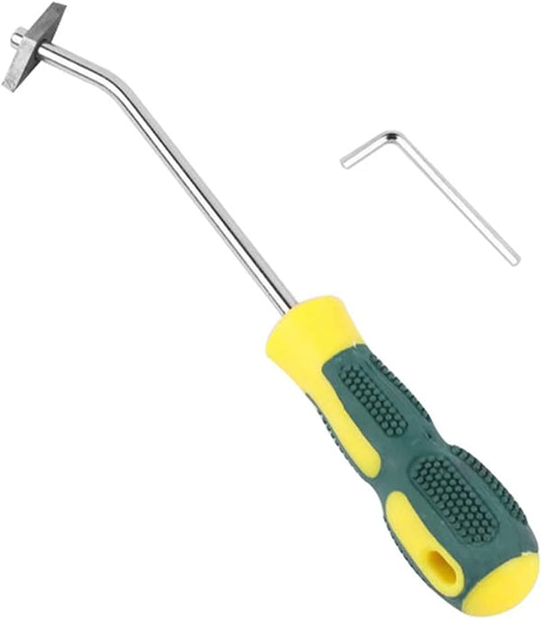NEMTMCUA Hand Caulking Removal Tool,Steel Head Grout Cleaner Scraper Scrubber Brush Tile Joint