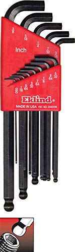 Eklind Tool 13113 Stubby-Ball-Hex-L Key Allen Wrench Set 13pc SAE Inch Sizes .050-3/8 Long