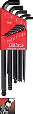 Eklind Tool 13113 Stubby-Ball-Hex-L Key Allen Wrench Set 13pc SAE Inch Sizes .050-3/8 Long