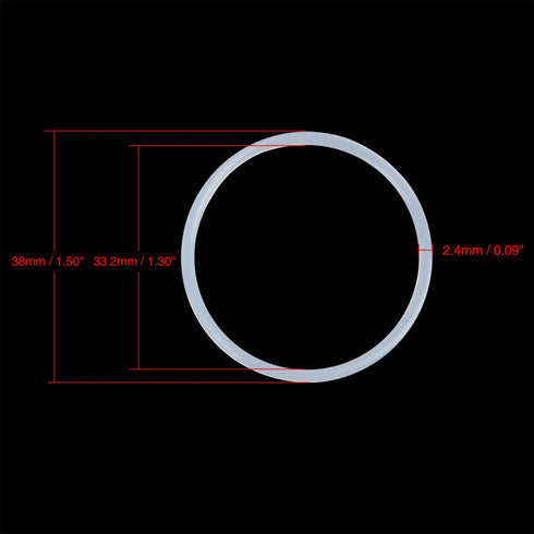 X AUTOHAUX Silicone O-Rings, VMQ Seal Gasket for Pipe Repair, 38mm OD 33.2mm ID 2.4mm Width, White, Pack of 10