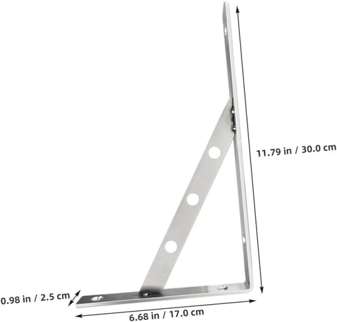 jojofuny Solid Thick Stainless Steel Type Shelf Holder Heavy Duty Wall Mounted Bracket Support for DIY Floating Shelves