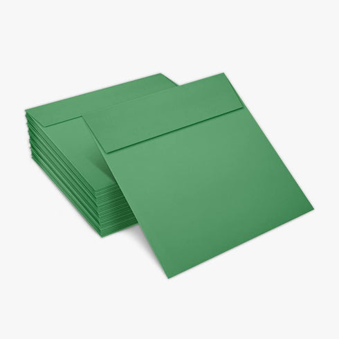 LUXPaper Square Invitation Envelopes, Peel & Press, 5" x 5", Holiday Green, 80lb. Text, 50 Qty
