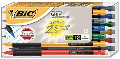 Matic Grip Mechanical Pencil, Assorted Barrel, 0.7 mm, 12/Pack by BIC