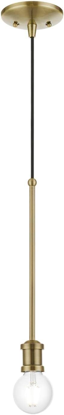 1 (47161-01) Livex Lighting Lansdale Light Pendant in Antique Brass