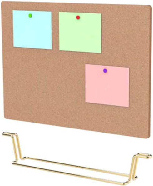 TOYANDONA Cork Board Bulletin Board with Metal Stand, Wooden Pin Notice Message Board for Home Office Desktop Memo