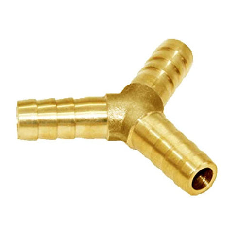 Joywayus 1/4" Hose Barb Y Shaped 3 Way Union Fitting for Water/Fuel/Air Intersection/Split Brass