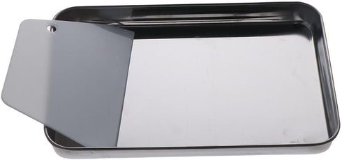 2 Packs Stainless Steel Dental Procedure Tray, Premium Silver Medical Surgical Tray for Tattoo, Resin, Lab Supplies