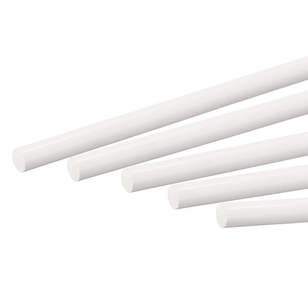 MECCANIXITY ABS Plastic Rod, Round Solid White Bar 5.2mmx250mm, Pack of 5 for DIY Model Material, Architectural