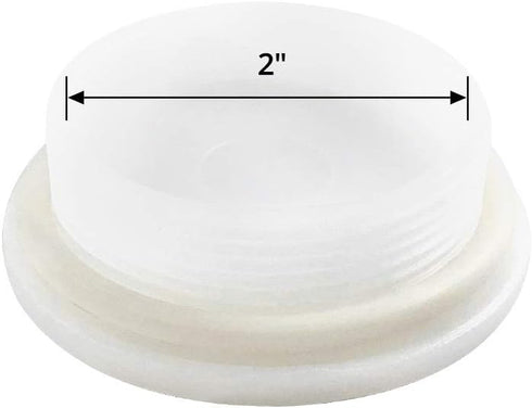 QWORK Bung Cap with 2" Thread Size for 55 Gallon Plastic Drums - 4 Pack Poly Buttress Drum Bung