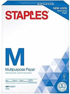 qU-HRAF-E8R9 1 500 Staples Copy Paper Reams Cases for HP, Xerox, Samsung, Kodak, and Cannon Printer, Sheets